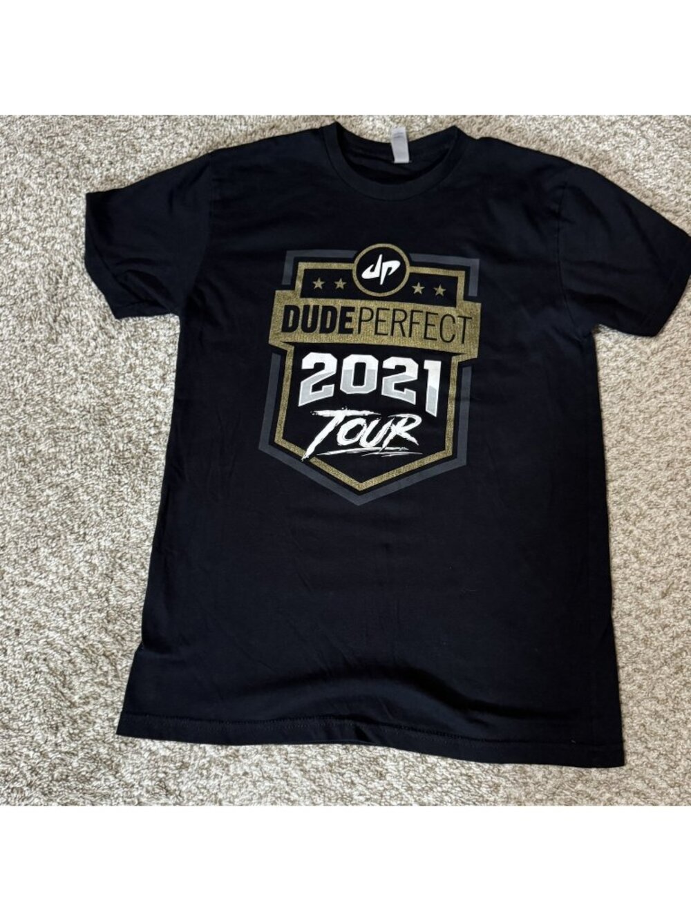 Dude Perfect 2021 Tour T-Shirt Men's Small Black Next Level Apparel Graphic Tee